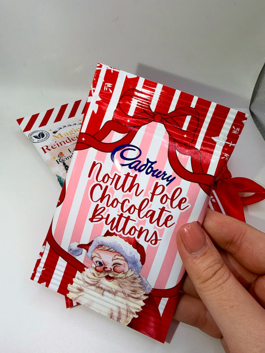 Red Stripe Santa Chocolate Buttons