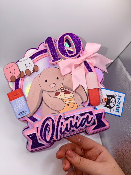 Jellycat inspired cake topper